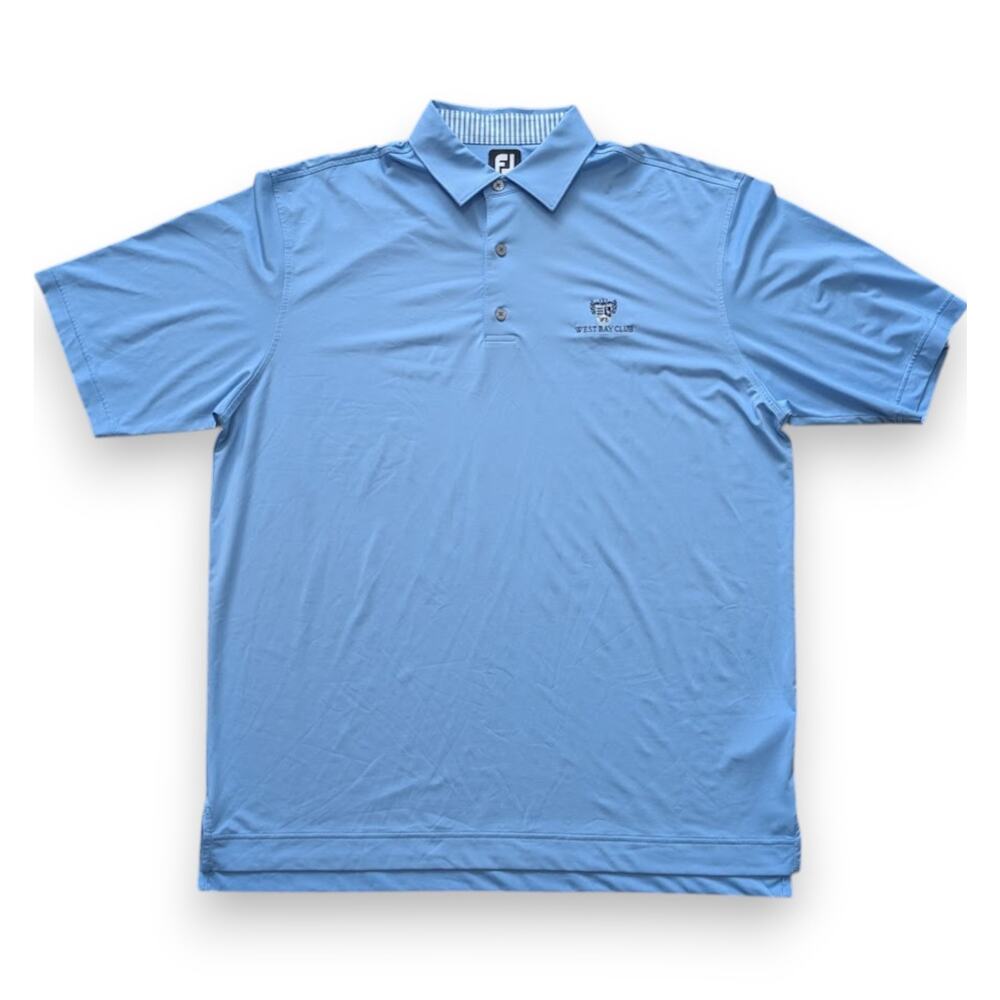 FootJoy FJ Men’s Golf Polo Shirt XL Light Blue Collar Embroidered Logo Performan